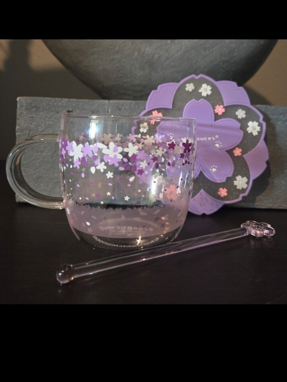 (LAST SET)Starbucks Sakura Color-changing 12 oz Glass Cup Set - Picture 5 of 7